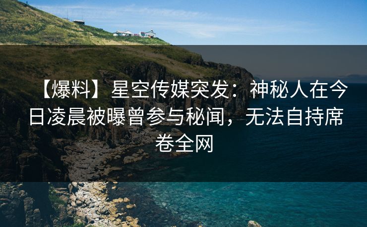 【爆料】星空传媒突发：神秘人在今日凌晨被曝曾参与秘闻，无法自持席卷全网