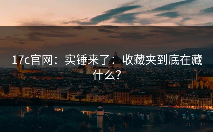 17c官网:实锤来了:收藏夹到底在藏什么?